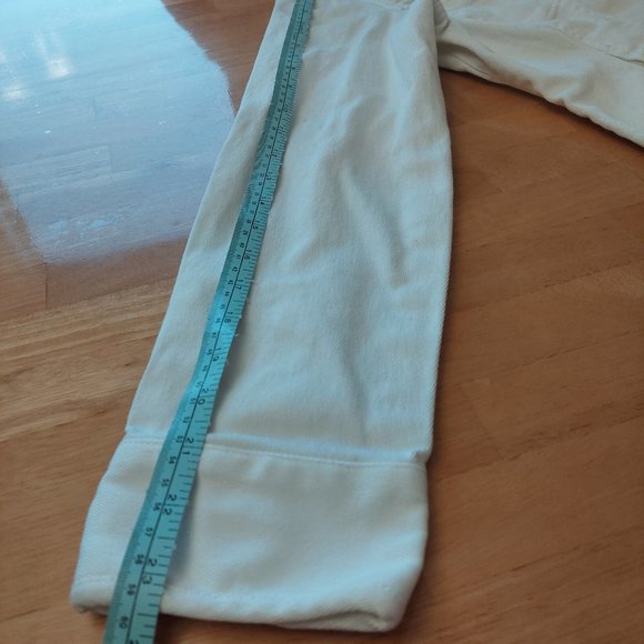 Geoffrey Beene Sport Women's White Stretch Structured Jean Jacket Size L - Picture 12 of 13